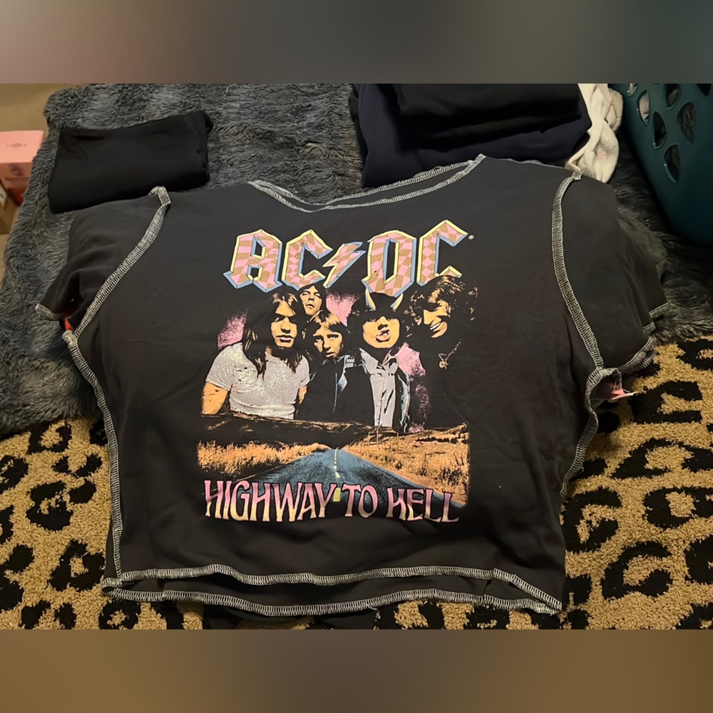Cropped ACDC Graphic Tee NWT
